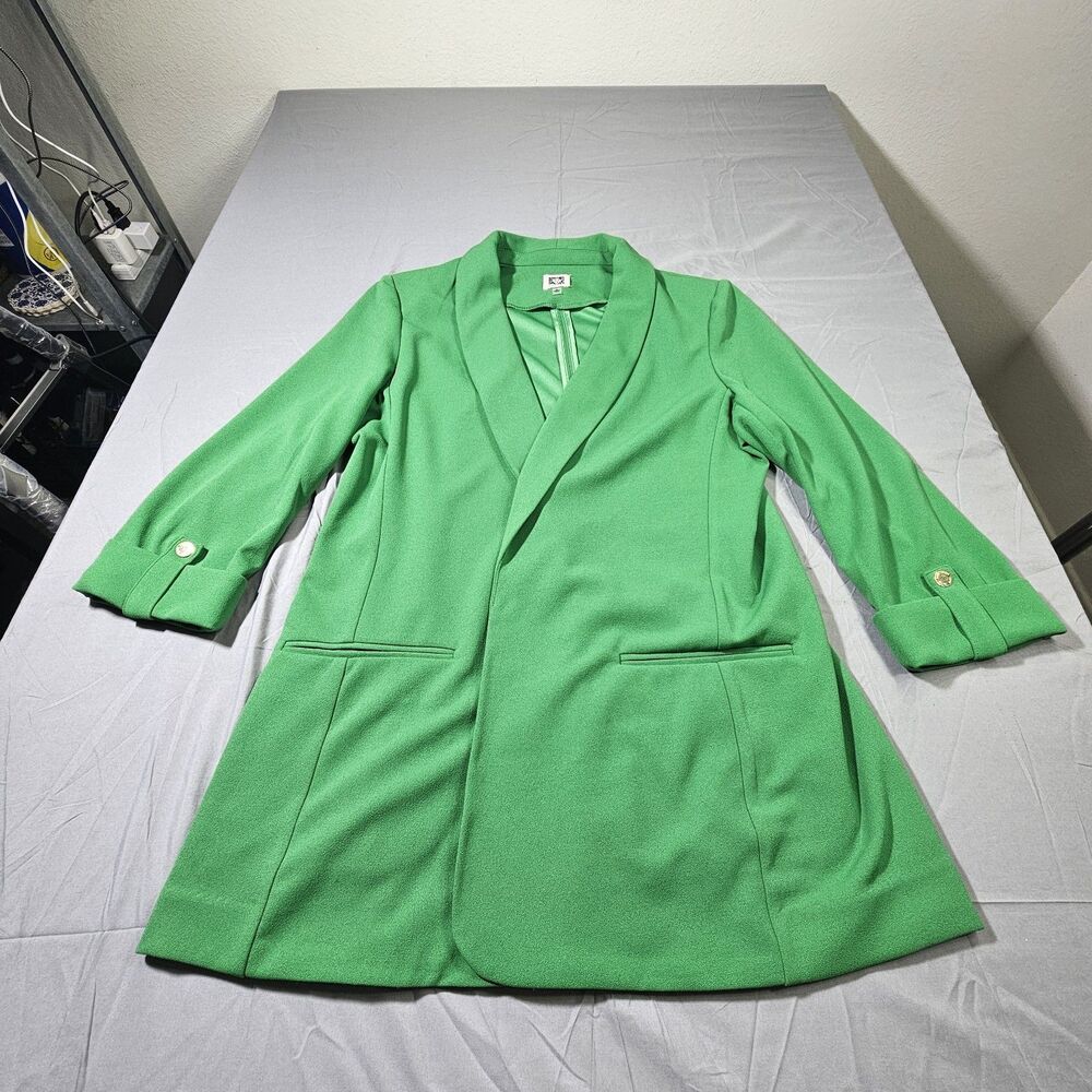 Anne Klein Kelly Green Open-Front Blazer size M